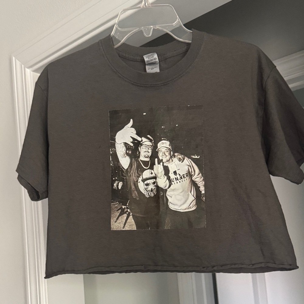 Morgan Wallen & Hardy Band Gray Graphic Cut Crop Top Tshirt